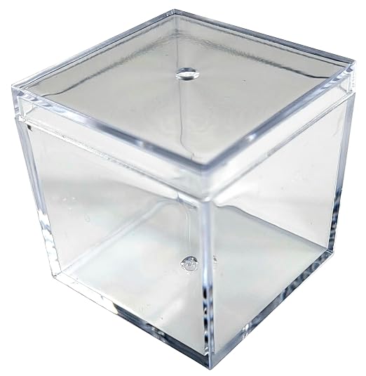 25pcs Acrylic Box Trays for 1.5" 38.1mm Element Cubes Clear Case Periodic Table Bracket for Elements Collections Science Education Displays