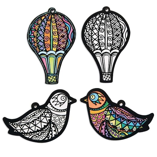 S&S Worldwide-PS1417 Velvet Art Everyday Ornaments (Pack of 24)