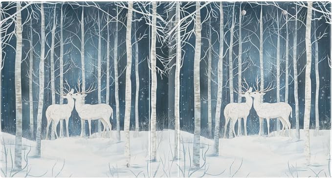 Deer in Snowy Winter Forest 3 Ring Binder 1.5" Decorative D-Ring Binder with Clipboard&3 Clear Pockets, Holds 200 Sheets A4 Size Paper Waterproof Binders for School Home Office