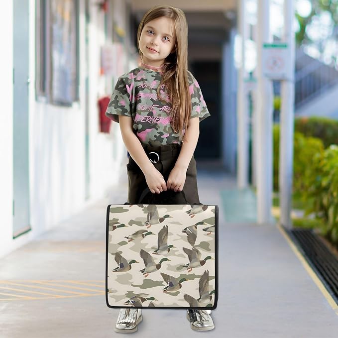 Wild Duck Background 3 Ring Binder Bag 1.5 inch Binder Organizer with Zipper Shoulder Strap 500 Sheet Documents Storage for School Office