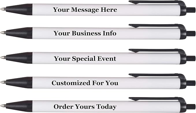 RevMark Personalized Ballpoint Pen, Custom Printed Name, Business or Event Information, Timeless Advertising, USA Made Pens, Promotional Marketing, Smooth Black Ink, Bulk Pack (Black,500 Ct.)