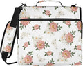 Floral Flowers Zipper Binder File Organizer Bag 3 D-Ring | with Shoulder Strap, Holds 500 Sheets & 14in Laptop, 3 Ring Binder for Office Supplies