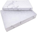 TheDisplayGuys 100 Cardboard Jewelry Gift Boxes with Inserts - Marble White | Size #75 - 7.1" x 5.2" x 1.3", Lids, Cotton Filled Padding, Kraft Paper, Bulk Pack Case, for Shipping, Organizers, Storage