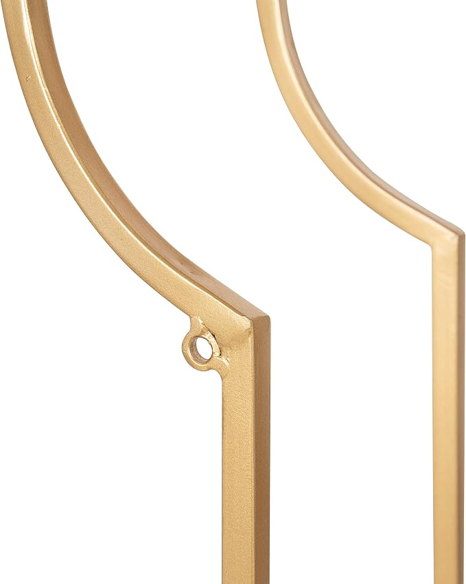 Kate and Laurel Ciel Glam Geometric Wall Shelf, 18 x 24, Gold, Decorative Shelves for Storage and Display