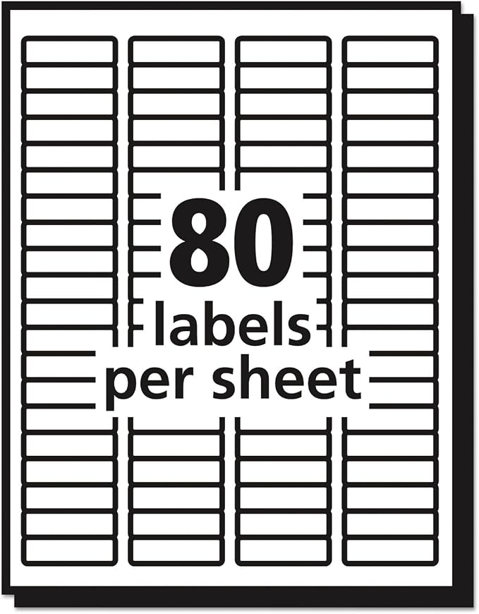 Avery Printable Return Address Labels with Sure Feed, 0.5" x 1.75", Matte Clear, 2,000 Blank Mailing Labels (05667)