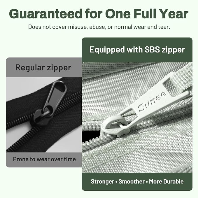 SUNEE Zipper Binder with Handle, 1.5 Inch O-Ring, 325 Pages Capacity, with 5-Tab Expanding File Folder for Classified Storage, Small Size Lightweight Zipper Bag for Middle School Students, Sage Green