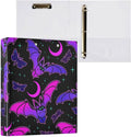 3 Ring Binder, Purple Bat Gothic File Folder Holds 200 Sheets File Storage for Women Men School Office Supplie
