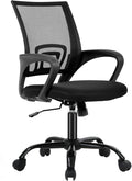 FDW Ergonomic Office Chair Home Desk Chair Task Mesh Computer Chair Gaming with Back Lumbar Support Armrest Modern Swivel Modern Adjustable Rolling Executive Mesh Chair for Women Men (Black) | with Lumbar Support & Adjustable Height | Breathable Mid-Ba...