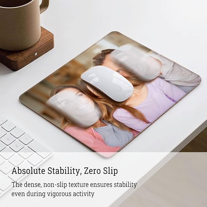 Custom Mouse Pad - Personalized with Your Photo Text Logo - Non-Slip Waterproof Gaming & Computer Desk Mat for Home Office Accessories (7.6"x8.6")