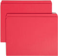 Smead File Folder, Reinforced Straight-Cut Tab, Letter Size, Red, 100 per Box (12710)