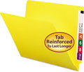 Smead End Tab File Folder, Shelf-Master Reinforced Straight-Cut Tab, Letter Size, Yellow, 100 per Box (25910)