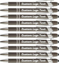 HEYZARDA Personalized Pens with Name Text Logo Custom Ballpoint Pen for Business Office Events with Stylus for Touchscreen 100 Pcs Grey