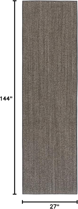 Martha Stewart x SAFAVIEH Area Rug Collection - 2'3" x 12' Runner, Charcoal, Sisal & Jute, Farmhouse Style, Ideal for Living Room, Foyer, Bedroom, Hallway (MSR9501F)