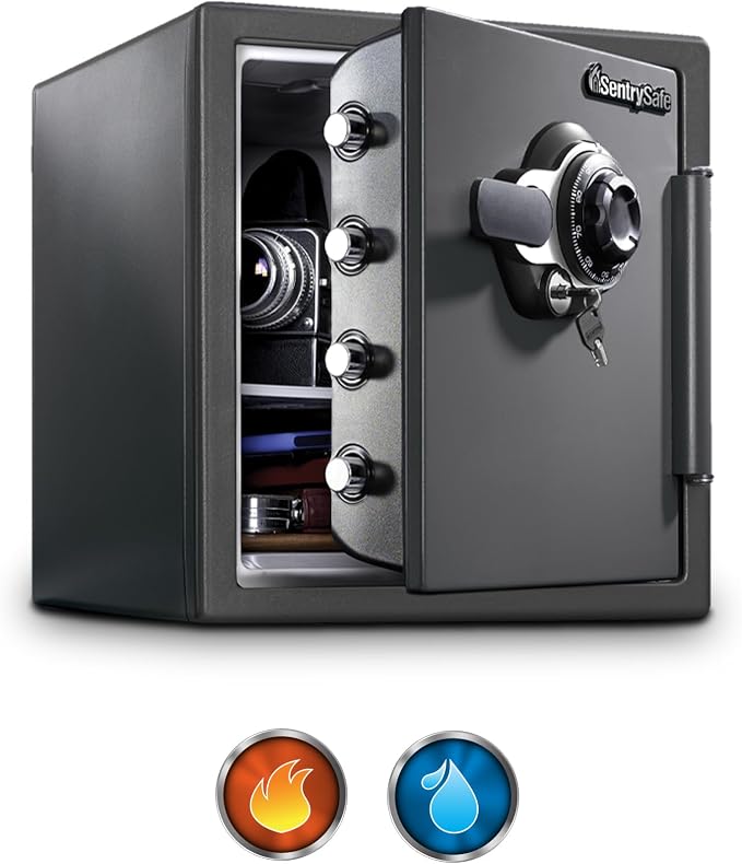 SentrySafe Fireproof Waterproof Safe Dial Comboination 1.23 Cu Ft SFW123DSB
