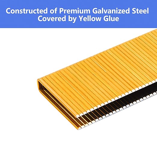 SimCos 18 Gauge 1/4" Narrow Crown Staples, Galvanized Upholstery Staples for 18 GA Pneumatic or Electric Stapler or Staple Gun (1/2"+3/4"+1"+1-1/4"+1-1/2" -2600 pcs)