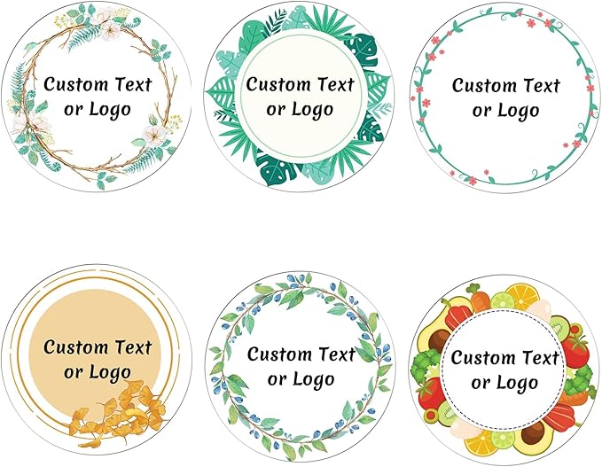 JOVELLO Personalized Custom Stickers - 60-1000 PCS Circle Custom Labels for Business, Logo, Office, Parties, etc (Labels Stickers-14)