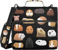 Fisyme Guinea Pig Cartoon Zipper Binder 3 Ring with Zipper and Shoulder Strap Large Capacity Multi-Pocket Zipper Binder Organizer