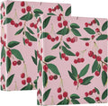 Green Leaf and Pink Cherry Binder 3 Ring 1.5 Inch Binder with Clipboard&Pockets, Hardcover Binders Heavy Duty Large File Folder for Office School Supplies - Holds 200 Sheets, 2 PC