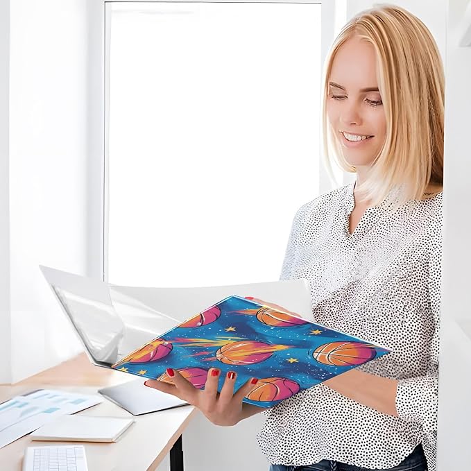 Basketball Stars Cartoon Decorative 3 Ring Binder 1.5 Inch Large View Binders with Pockets Holds 200 Sheets File Organizer for Office College School, 2 Pack