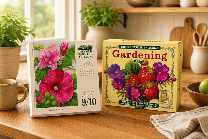 The Old Farmer's Almanac 2027 Daily Desk Calendar: Boxed Page-a-Day Gardening Calendar with Day-to-Day Tips, Folklore, Advice & Planting Secrets