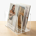 Acrylic Magazine File Holder, 3-Section A4 Desk Organizer | Fits A4 documents, 11.22"W x 7.68"H x 6.69"D, ideal for letters, folders & notebooks, 5mm thick premium clear acrylic