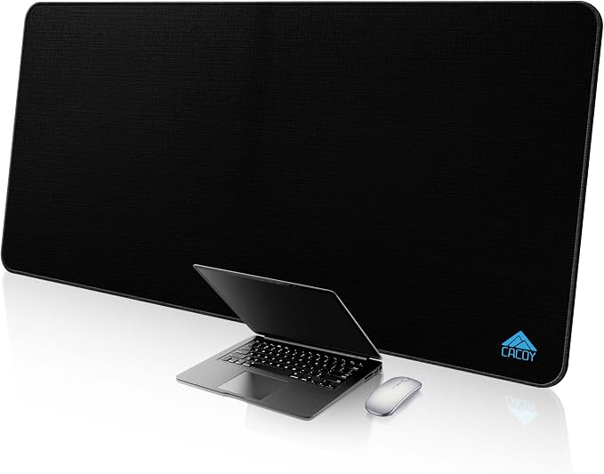 Cacoy 59"x27.5" Large Gaming Mouse Pad, Professional Desk Mouse Mat, Black | XXXL Extended Mega Size Non-Slip Rubber Base Keyboard Mousepad with Special-Textured Surface Anti-Fray Stitched Edge Desk Pad
