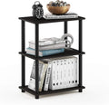 Furinno TURN-N-TUBE Storage Shelves, 3-Tier Book Shelf, Corner Shelf, Toolless Open Shelves, for Organization and Storage, Living Room, Garage, Home Office, Espresso