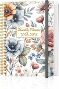 2026-2031 Monthly Planner - 60 Month PLanner Calendar from July 2026 to June 2031, 5 Year Planner 2026-2031 with Flexible Cover, Inner Pocket, Perfect for Home | School | Office, 5.8" x 8.5", Colorful Large Flower