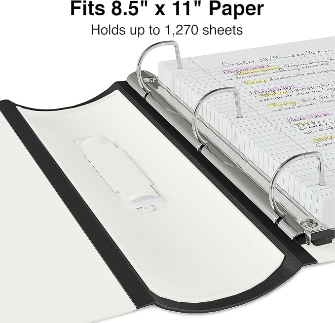 Staples Better 5-Inch D-Ring View Binder, Reinforced Spine | Extra-large capacity binder for archiving everyday office documents.