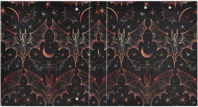 3 Ring Binder, Goth Bat Star File Folder Holds 200 Sheets File Storage for Women Men School Office Supplie