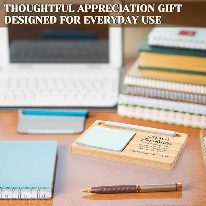 10 Pcs Back to School Teacher Appreciation Gifts Bulk Wooden Sticky Note Holder Motivational Thank Your Gift Inspirational Sticky Notes for Teacher Back to School (Coordinator)