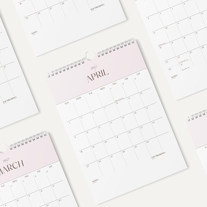 Karto Wall Calendar 2026-2027 11x17 in - Banner Pink