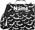 Custom White Bat Black Print 3 Ring Binder Bag 1.5 inch Personalized Name Binder Organizer 500 Sheet Documents Storage for School Office