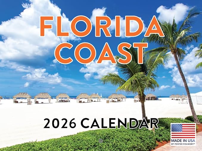Florida Calendar 2026 Wall 12 Month Monthly FL Scenic Souvenirs Floridian Themed Gifts | American Made In The USA