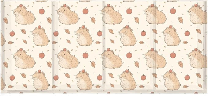 Cartoon Capybara Acrylic Printed Pen Holder 4 Compartments, Acrylic Plastic Pen Holder Cosmetic Brush Holder Desk Pen Holder Marker Organizer Square Acrylic Pen Holder 4 Compartments