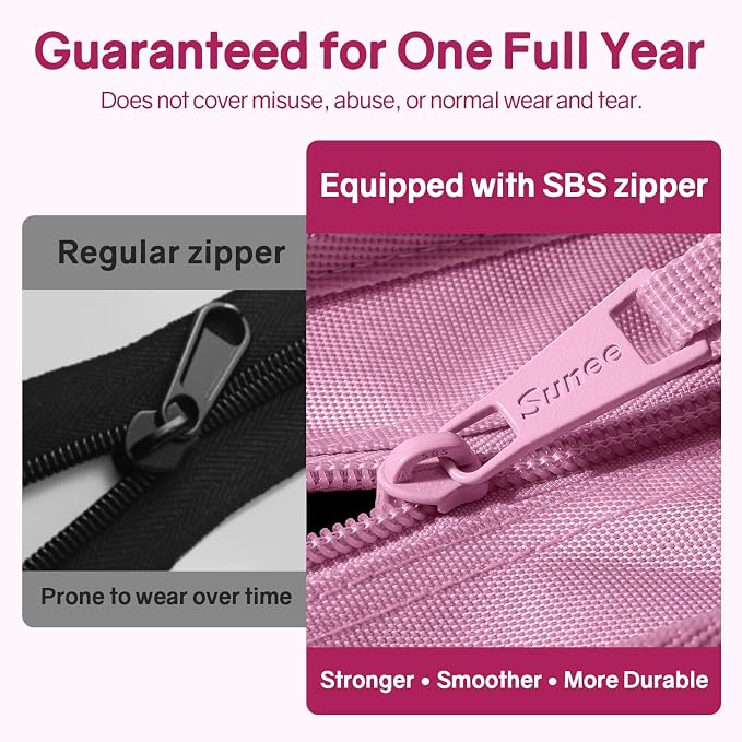 SUNEE Zippered Binder Bag with Handle, 2-Inch 3-Ring O-Ring, 500-Sheet Capacity, Includes Zip Pocket, 5-Tab Expanding File Folder, Multi-Pocket Organizer Binder for Middle School, Grape Purple