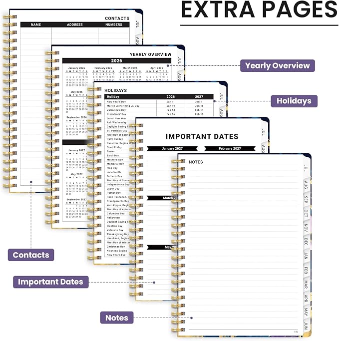 ZOTIA Planner 2026-2027 Weekly & Monthly Calendar Planner Jul 2026-Jun 2027