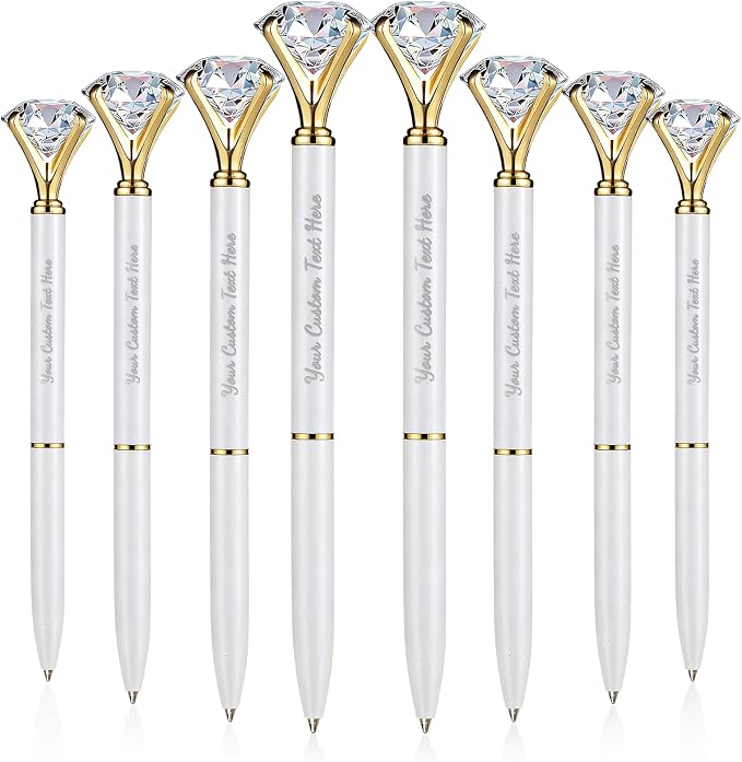 HISHER 20 Pack Custom Crystal Ballpoint Pens Smooth ABS Plastic Twist Pen