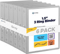 Enday 1.5 Inch Binder (6 Pack - Grey) 3 Ring Binder 1.5 inch with Clear View Cover and 2 Inside Pocket - for Letter Size 8.5 x 11'' Paper, Ideal for School Supplies, Office, and Home