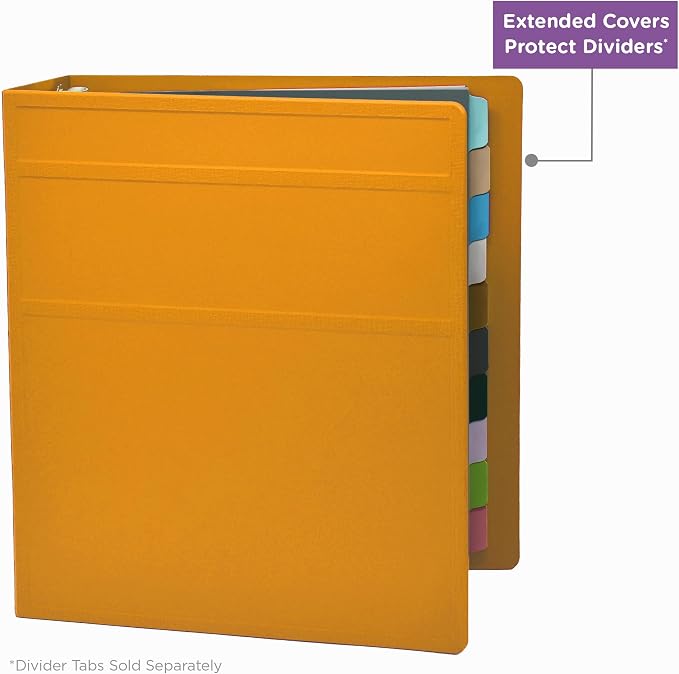 Carstens 2-Inch Heavy Duty 3-Ring Binder - Side Opening, Mango, Durable Plastic, No-Gap Rings, Waterproof Cover No Pockets, Holds 300 Letter-Sized Sheets, BPA-Free, Made in USA (2836-00-3R) Case of 16