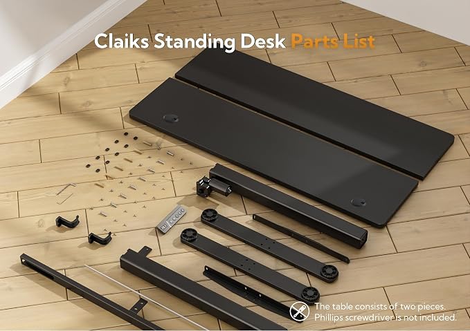Claiks Electric Height Adjustable Standing Desk, 32x19 Inch, Black | Smooth Height Adjustment, 3 Memory Presets, Cable management hub & hook, Stable Steel Frame, 156 lbs Capacity, Easy Assembly