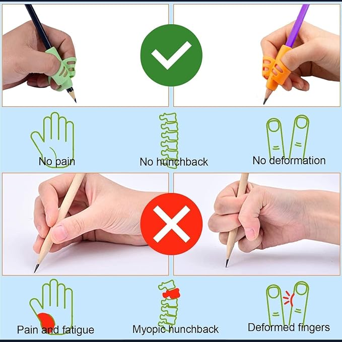 JustBlanks 60 Pcs Pencil Grips for Kids Handwriting Pencil Holder for Kids Posture Correction Writing Training for Toddlers Silicone Pencil Grip Bulk