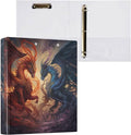 3 Ring Binder, Powerful Dragons File Folder Holds 200 Sheets File Storage for Women Men School Office Supplie