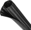 Split Wire Loom Tubing, Cable Protector Sleeve, Braided Cable Management for TV/Computer/Home Theater/Engine Bay, Cord Protectors from Pets No Chew (Black, 1.26"-10ft)