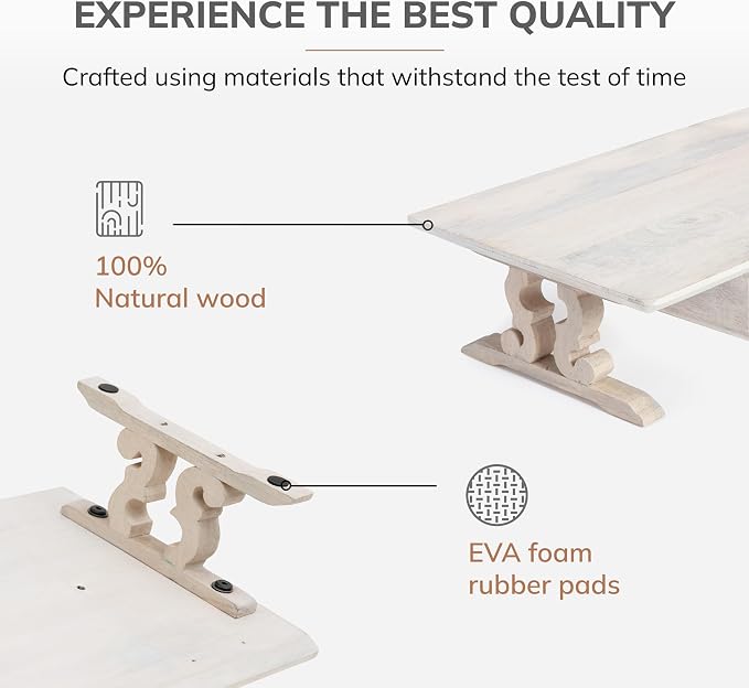 Anji Mountain Monitor Stand - Desktop Organizer & Laptop Riser, Ergonomic Monitor Riser, Space-Saving Monitor Stand for Desk, Durable Construction, Easy Assembly, Ideal for Home & Office