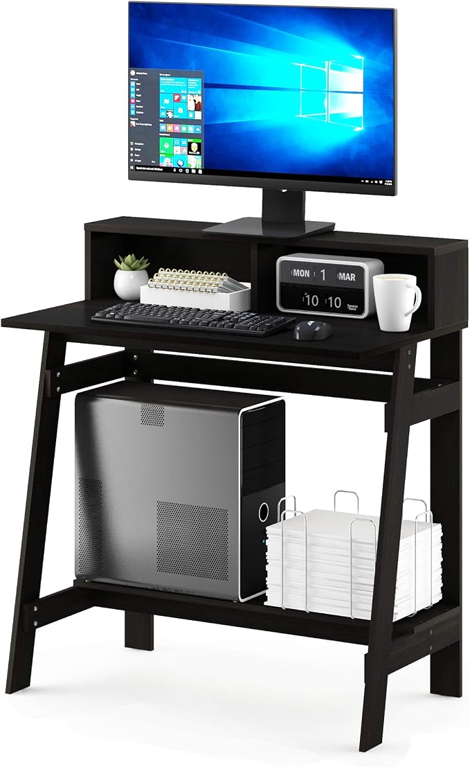 Furinno Simplistic 31-Inch Compact Computer Desk, Black Espresso | Small, Rectangular, Easy Assembly, Office Desk, Home Office Desk, Gaming Desk for Dorm, Bedroom, Study Room
