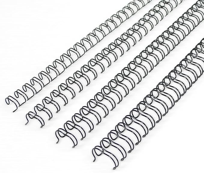 Rayson Wire Binding Spines, 3:1 Pitch, 32-Loop Black, Small Sizes, 96 Pack | Includes 24 pcs each: 1/4", 5/16", 3/8" and 7/16"; ideal for Letter-size reports, manuals and presentations.