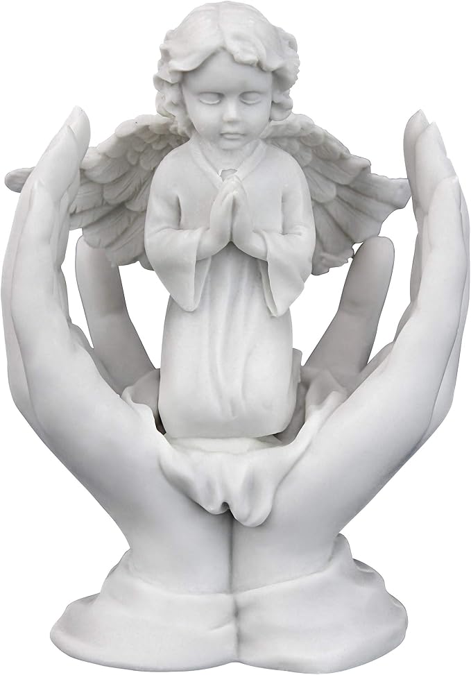 Design Toscano Prayers of an Angel Bonded Marble Statue