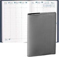 Quo Vadis 2026 Minister - Weekly/Monthly Planner - 12 Months, Jan. to Dec. - 6 1/4 x 9 3/8" - Grained Faux Leather Club Grey Cover- Time Management Appointment Organizer