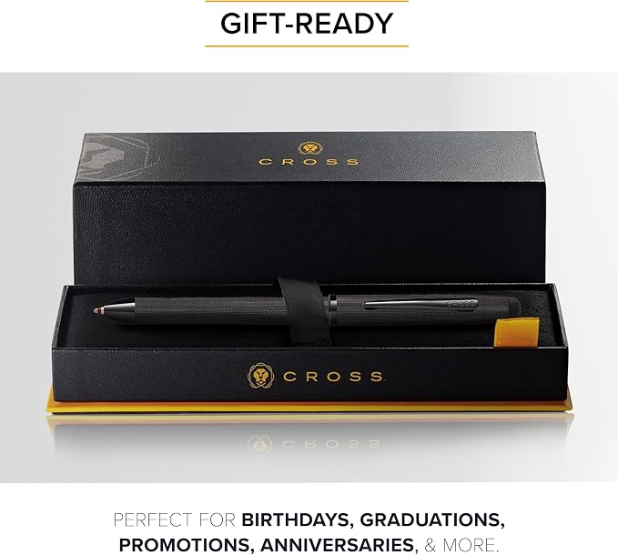 Cross Tech3+ Brushed Black PVD Multifunction Pen, Black Ink, Corporate Gift